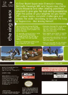 Jeremy McGrath Supercross World box cover back